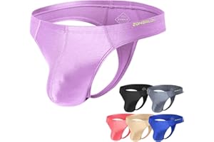 ZONBAILON Men's Thong Underwear G-Strings Silk Bikini Underwear Pouch Athletic Panties Pack M L XL 2XL