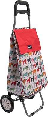 Sabichi Pug Multicoloured Folding 40L Shopping Trolley - 2 Wheel Steel Frame view 1