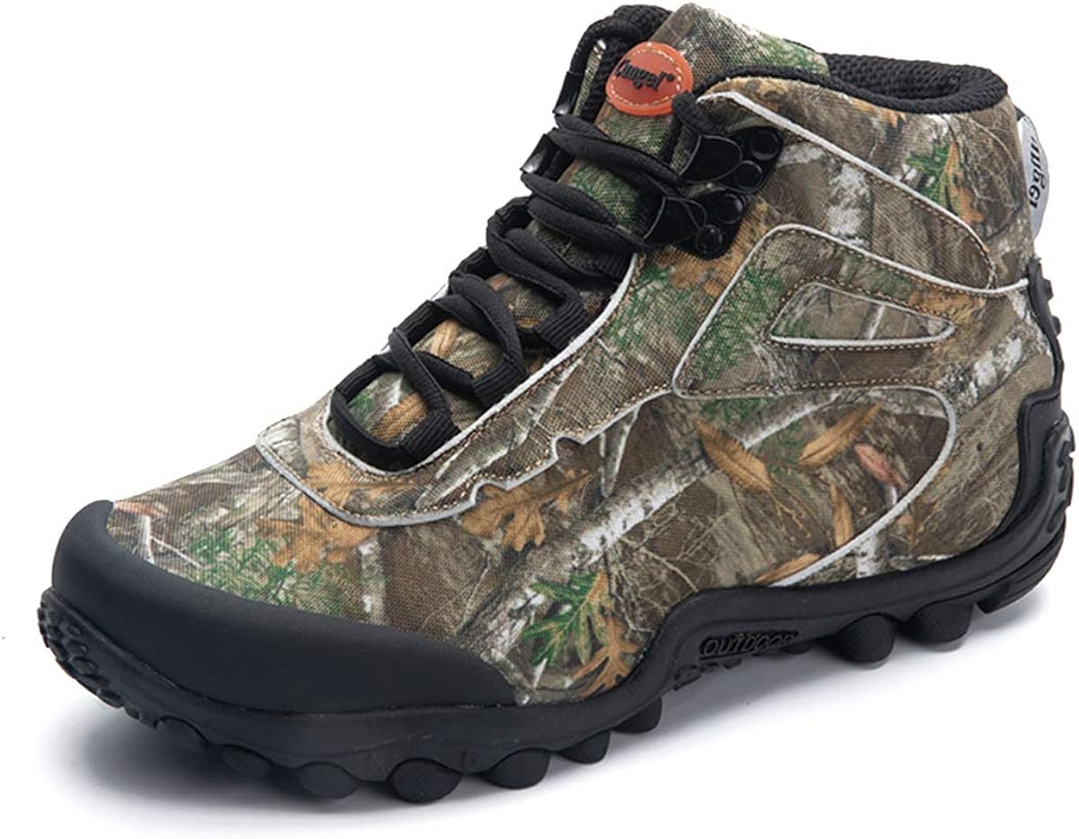 TreasuLQ Men's Camouflage Waterproof hightop Hiking Shoes Outdoor