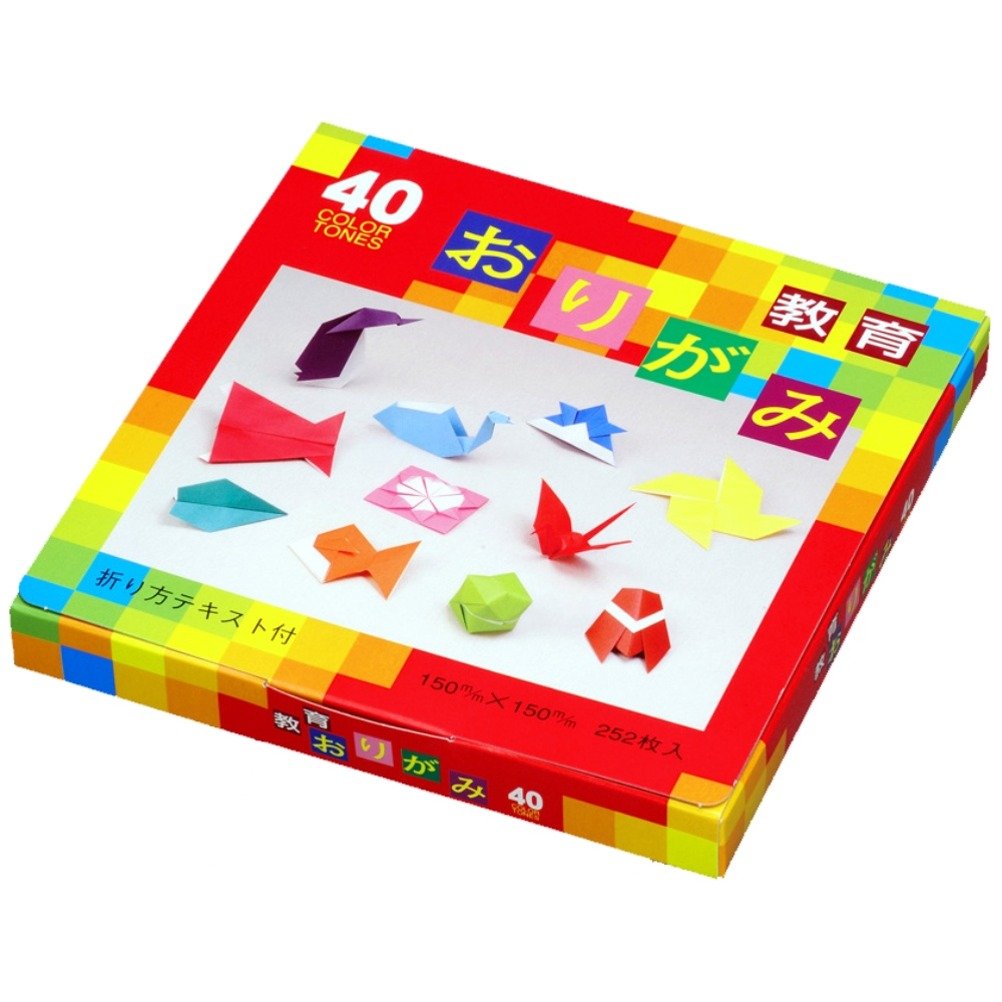 Origami Paper - Origami paper Discovery gift set - 4 types of origami paper - 40 assorted colours - 252 sheets in total - 15cm x 15cm