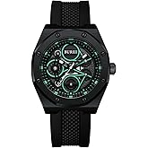 BUREI Watches Fashion Geometric Design Quartz Wristwatch Men Silicone Waterproof Sport Casual Classic Fashion Men Watch Gift for Men