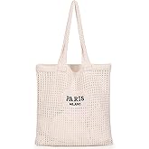 Sightor Crochet Tote Bag, Mesh Beach Bag Knit Summer Hobo Bag Vacation Boho Tote Bag for Women