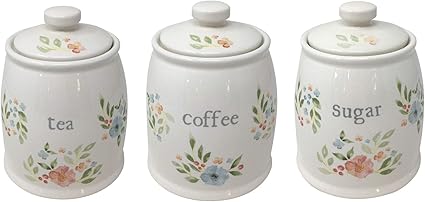 floral tea coffee sugar canisters