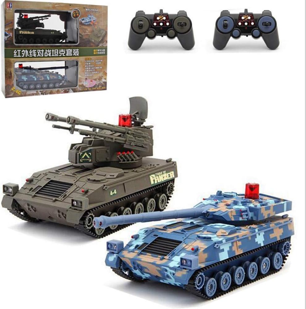 Kikioo Mini RC Tank with USB Remote Control Panzer Tank German Tiger I with Sound, Rotating Turret and Recoil Action When Cannon Artillery Shoots Develop Intelligence Toy Gift 2PCS Yellow Green Blue