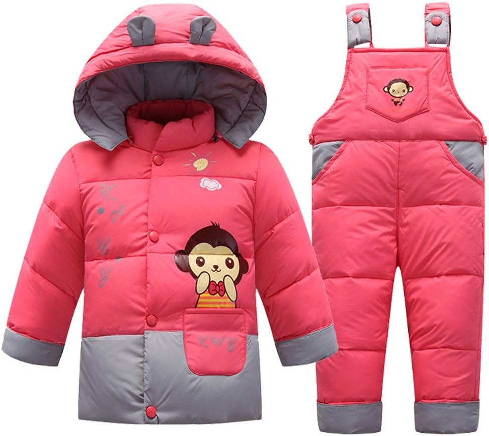 ISNOWKING Little Boys’ Down Snowsuit with Solid Color Jacket
