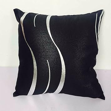 Amazon Com Myru Black And Silver Decorative Throw Pillow Case