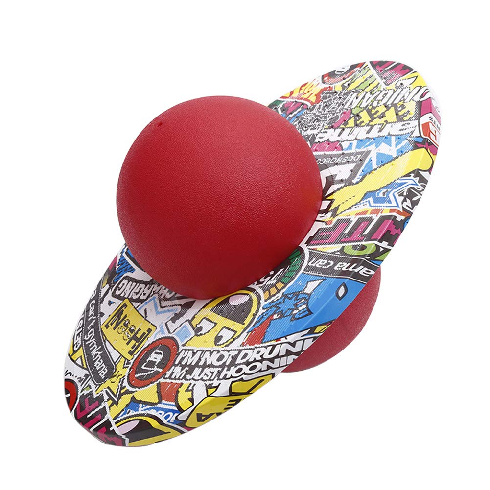 Pogo Ball Space Hopper Balance Jump Ball Balance Board Exercise Bounce Space Ball Game Home Indoor Fitness Body Training Assistant Workout Accessories For Adults (Cartoon red) โ image 1