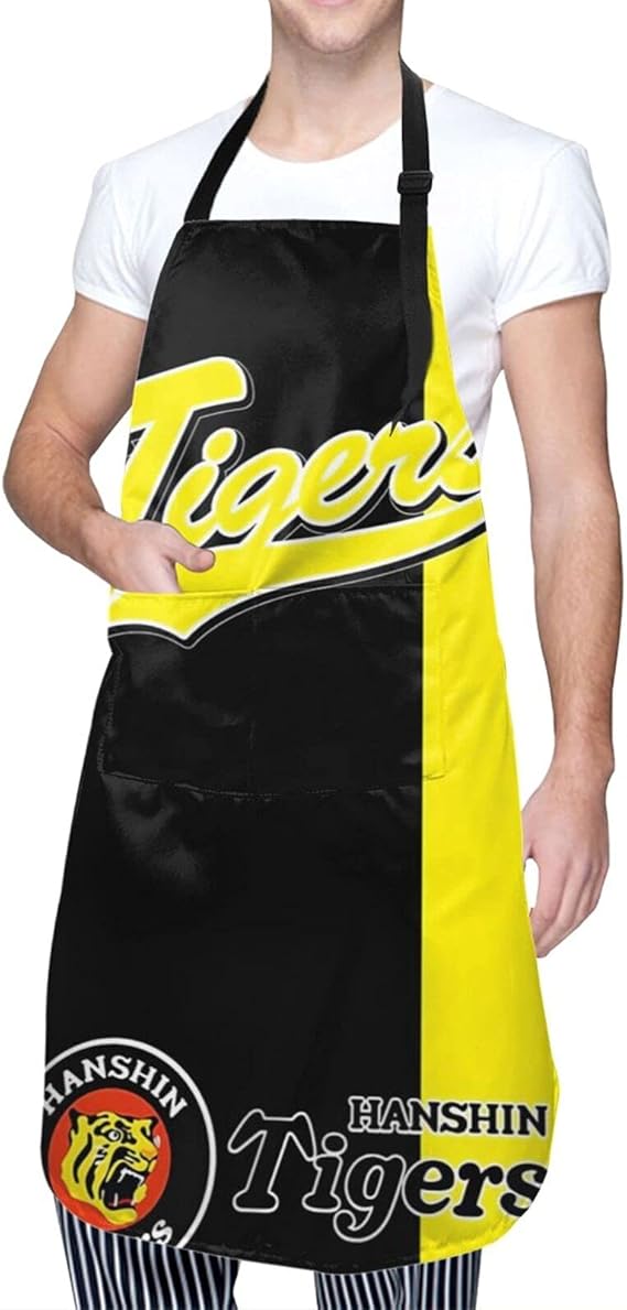 Amazon Co Jp 阪神タイガース エプロン おしゃれ H型 カフェエプロン 防水 汚れや磨耗に強い ポケット付き 丈短い 動きやすい 仕事用 家庭用 前掛け 胸当て 首掛け式 着脱簡単 シワになりにくい 男女兼用 調節可能 服 ファッション小物