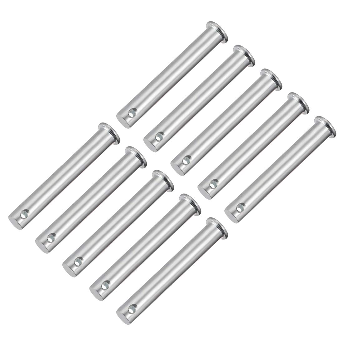 sourcing map Single Hole Clevis Pins,10mm x 60mm Flat Head Zinc-Plating Steel 10 Pcs