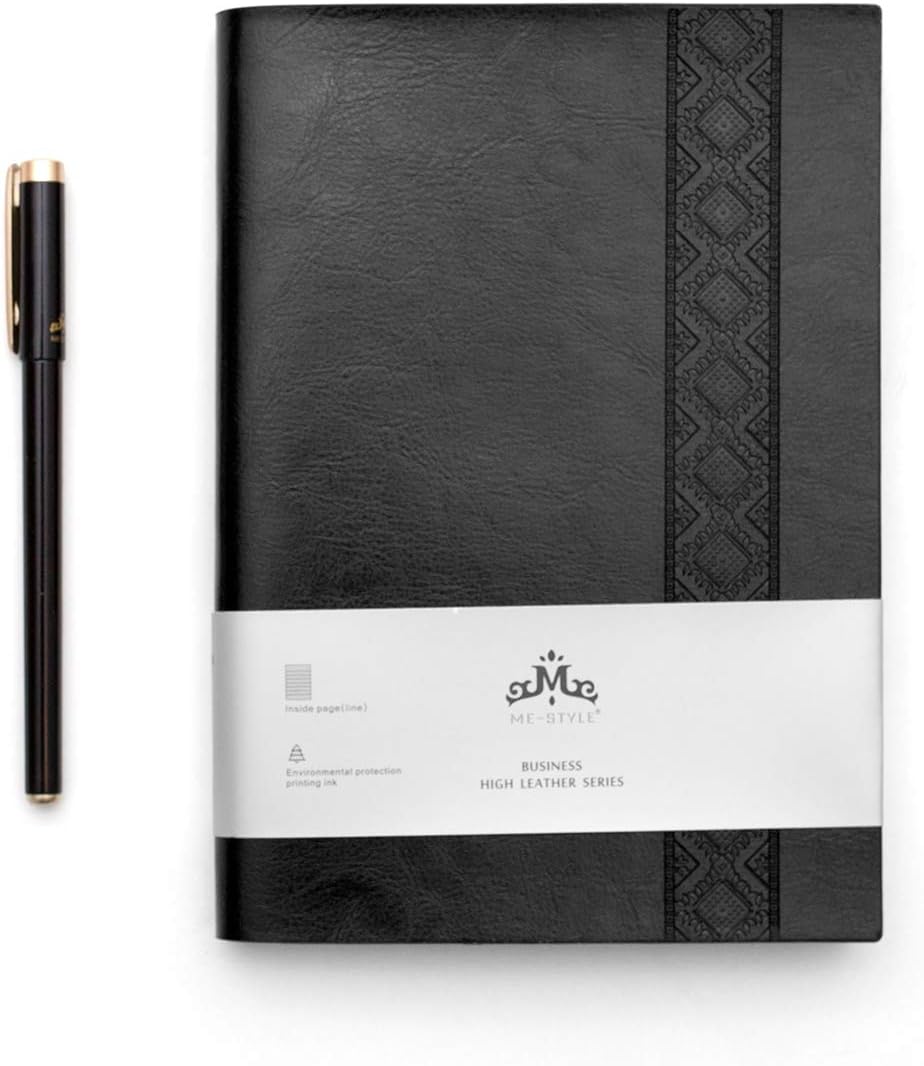 Thick Classic A5 Notebook with Pen, Vintage Travel Notebook and Pen, Journal Diary Business Daily Ideas Notepad - Image 3