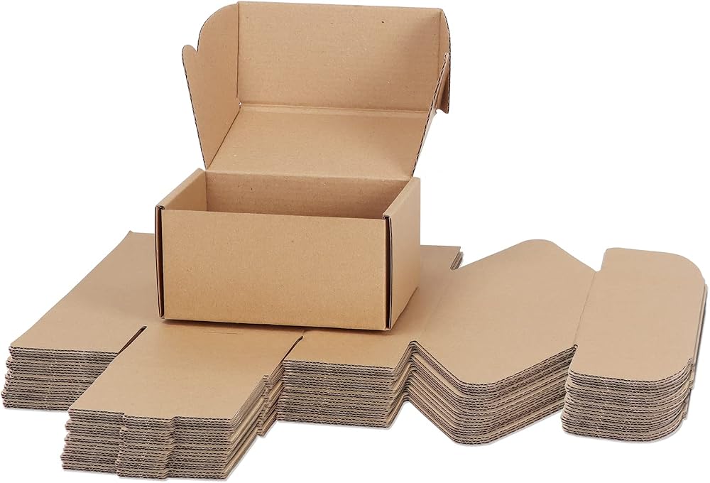 RLAVBL 25 Pack Small White Corrugated Shipping Boxes 6 x 4 x 3 in