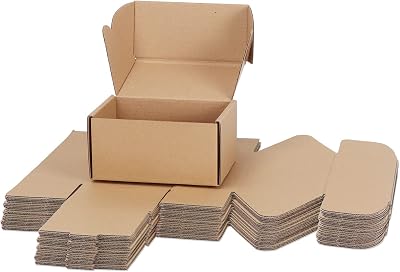 RLAVBL 25 Pack Small Corrugated Shipping Boxes 6x4x3 Inches Brown