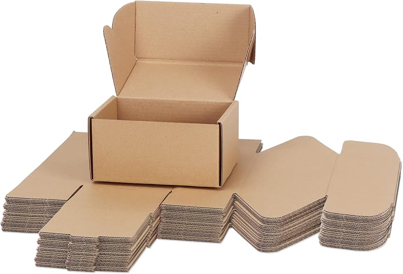 RLAVBL 25 Pack Small White Corrugated Shipping Boxes 6 x 4 x 3 in
