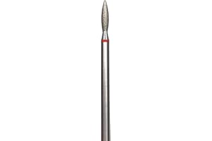 NashlyNails E-File Nail Drill bit for Manicure and Pedicure, Russian Electric File bits, Diamond, Flame (Drop) with a Rounded tip 023, Soft grit, Non Painful Efile