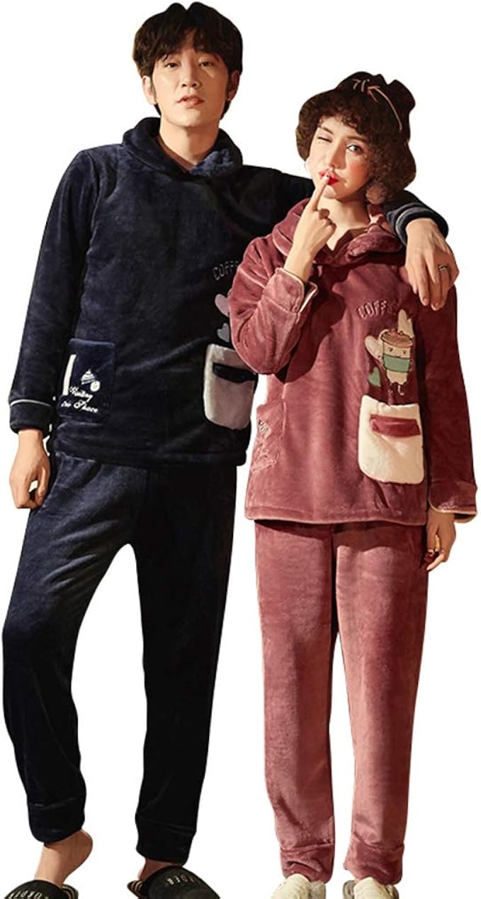 Amazon ファイン ショップ パジャマ ペア レディース メンズ 冬 もこもこ 長袖 可愛い 暖かい 防寒 ふわふわ 厚手 ソフト 肌触り良い 部屋着 ルームウェア お揃い プレゼント M L Xl Xxl ピンク パジャマ ルームウェアセット 通販