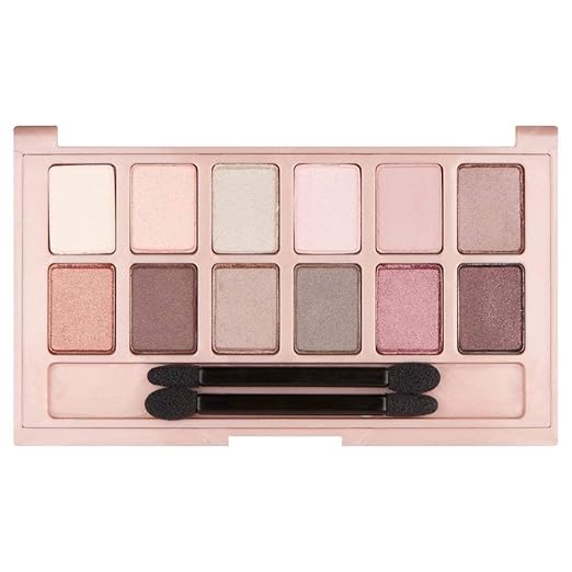 Maybelline The Blushed Nudes Palette, Lidschattenpalette, 12 perfekt untereinander kombinierbare Farbnuancen, matt, leuchtend
