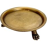 Hapton House 100% Solid Brass Clawfoot Candle Dish - Pedestal Dish - Candle Holder - Jewelry Holder - Perfect for Wax Candles