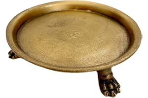 Hapton House 100% Solid Brass Clawfoot Candle Dish - Pedestal Dish - Candle Holder - Jewelry Holder - Perfect for Wax Candles, Rings, and Trinkets