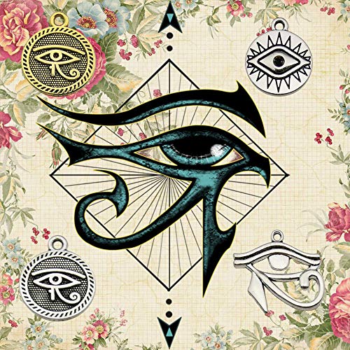 WOCRAFT 100g (42pcs) Wholesale Bulk Lots Eye of Horus Charms for Jewelry Making Mixed Smooth Tibetan Silver Metal Charms Pendants DIY for Jewelry Making Necklace Bracelet and Crafting M365