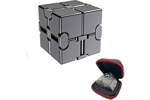 FUFUYOU Infinity Cube Fidget Toys Anxiety Stress Relief Toys for Men Aluminum Alloy Material (Gray)