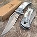 8.5" ELK RIDGE BALLISTIC Spring Assisted Open Folding Pocket Knife WHITE PEARL primary