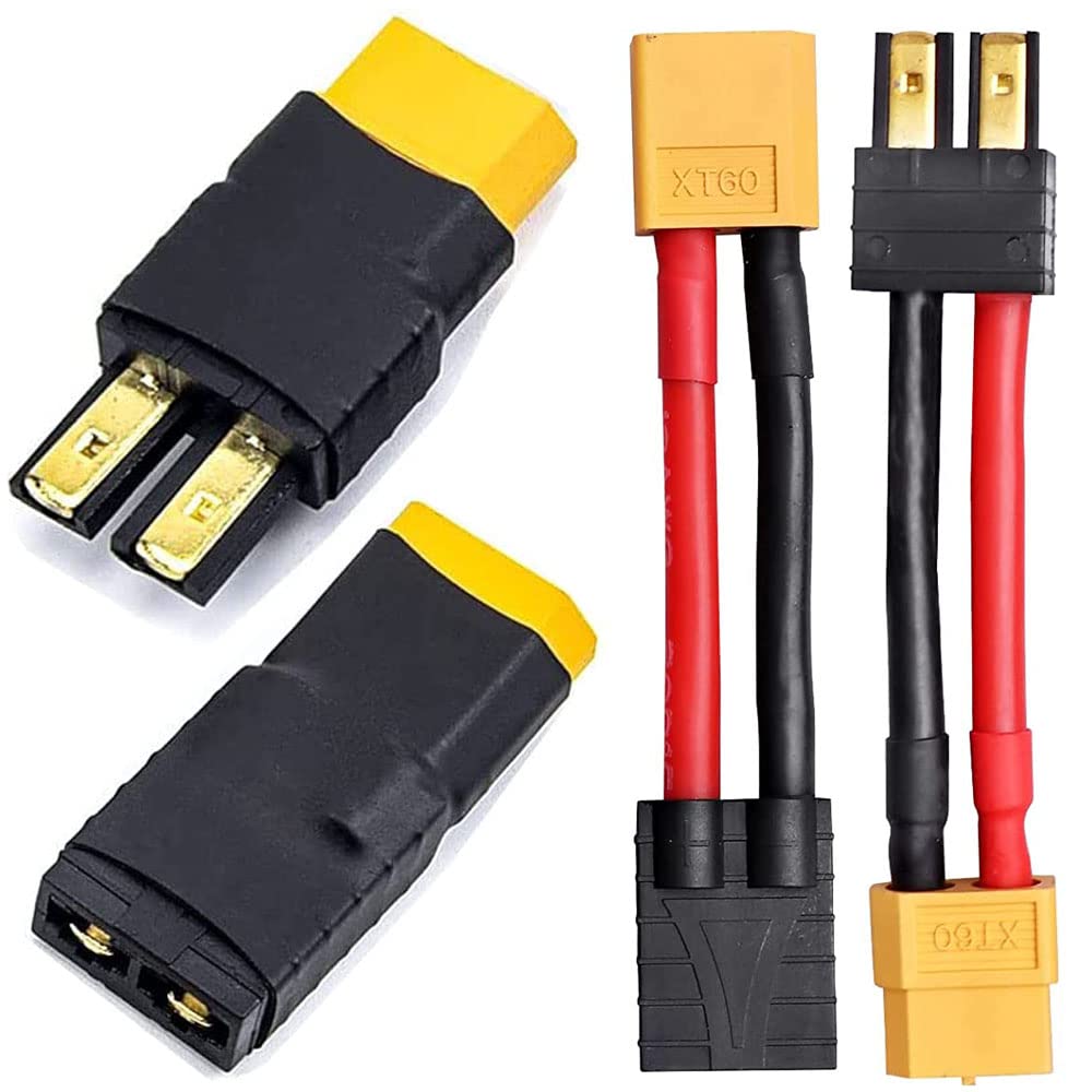 Photo 1 of 2 Pair RC LiPo Battery Connector Adapter Compatible with Traxxas Plug Battery to XT60 Male Female Connectors ESC Charger