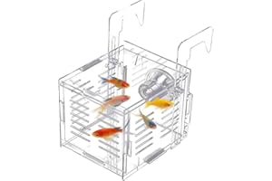 Seutmrou Acrylic Fish Breeding Box, Aquarium Fish Breeding Box, Fish Tank Hatchery Incubator, with Suction Cups and Hanging H