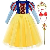 iTVTi Princess Costume for Girls Dresses Toddler Kids Outfit for Halloween Birthday Party Cosplay with Accessories