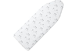 SEIRITEX Over The Door Ironing Board Cover 13 x 37 inch, Small Iron Board Cover w 3 Layers Heat Reflective Thick Padding with Hook and Loop Fasteners (Gray Sheep)