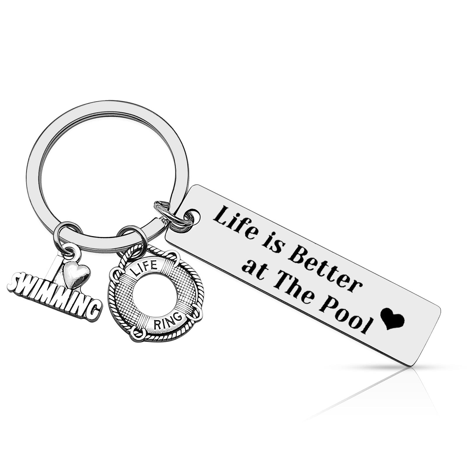 Vadaka Swim Keyring Swimming Lover Keychain Swim Team Gift Keyring for Friends Swimmers Inspirational Gift Girl Swimmer Gifts Birthday Retirement Christmas Graduation Present for Swimming Pool Lovers