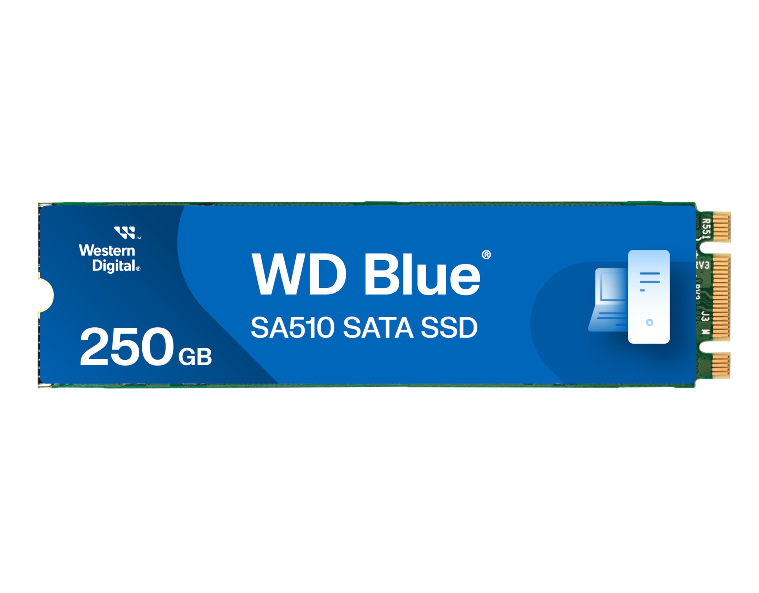 Photo 1 of Western Digital 250GB WD Blue SA510 SATA Internal Solid State Drive SSD - SATA III 6 Gb/s, M.2 2280, Up to 555 MB/s - WDS250G3B0B