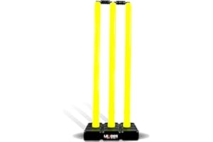 Leader Sportz Cricket Stumps with Stand Cricket Kit Plastic Wickets for Cricket Standard Wickets for Cricket Ground, Match, T