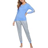 Soft Womens Pajama Sets Cotton Long Sleeve Pj Sets Comfy 2 Piece Sleepwear Cozy Loungewear Nightwear With Pockets