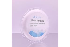 AKSIKO Elastic Bracelet String Cord, 0.8mm 328ft Crystal Stretch Bead String Cord for Bracelet Beading and Jewelry Making