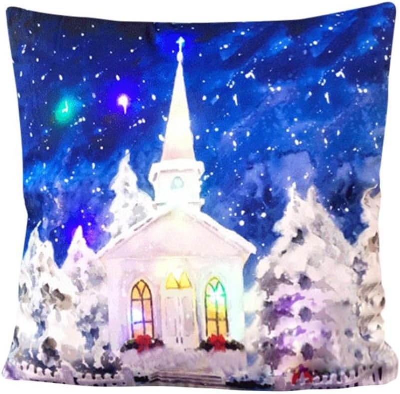 hunpta Christmas Lighting LED Cushion Cover Home Decor Throw Pillowcase Sofa Flashing