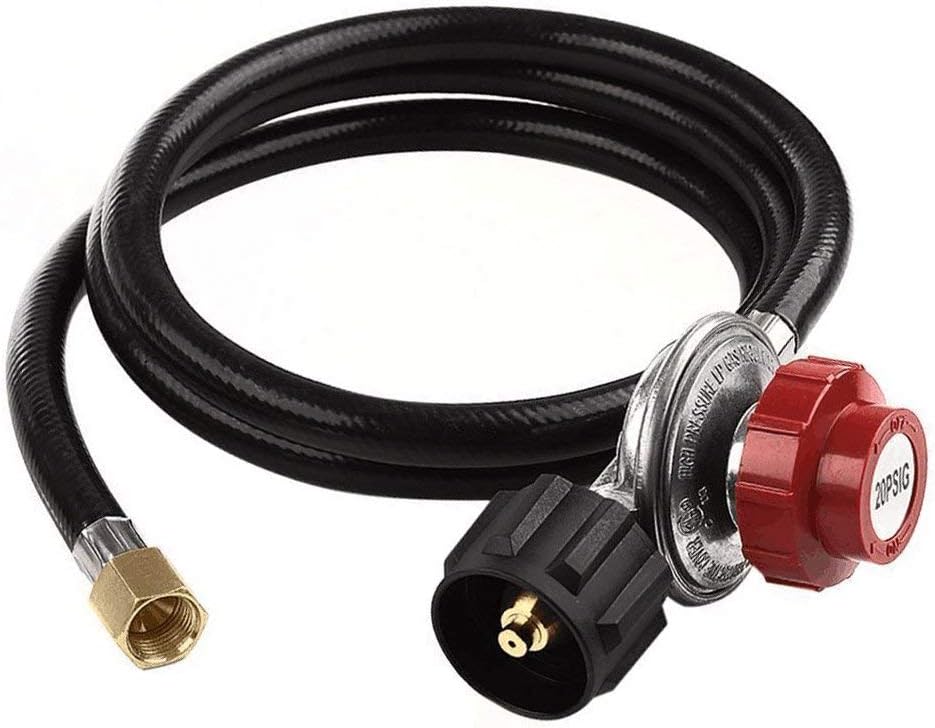 SHINESTAR 5FT 20PSI Adjustable Propane Regulator Hose for Grills, Fire Pit, Burner,
