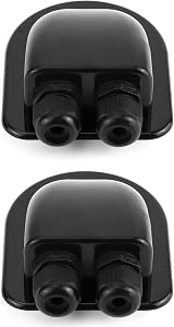 QWORK 2 Pcs IP68 Solar Cable Entry Gland Waterproof ABS Dual Cable Entry Housing view 7