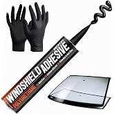 Urethane Windshield Adhesive, Fast Curing &amp; Ultra-Bond Windshield Sealant | Heat-Stable Auto Glass Glue for Car, Truck, Rear Window, Convertible, Windshield Repair Kit with Tool, 10.5 oz (Black)