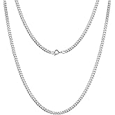 LeCalla 925 Sterling Silver Italian Thin 1.5mm Diamond-Cut Solid Curb Cuban Link Chain Necklace for Men Women (16, 18, 20, 22 Inches),Made in Italy
