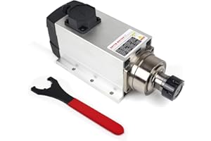 4.5KW Air Cooled Spindle Motor,CNC Spindle Square Flange High Speed 18000rpm ER32 4 Bearings 220V 300Hz 14A for CNC Router Mi