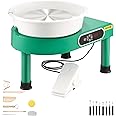 VEVOR 10IN LCD Touch Screen Pottery Wheel Forming Machine 350W Electric DIY Clay Sculpting Tools with Foot Pedal, Detachable ABS Basin for Adults and Beginners Art Craft, Green