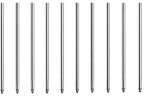 MengRan 2.75'' Ballpoint Pen Refills,Standard D1 Ballpoint Pen Refill (Remove Black Hat),Metal Refill,Black Ink,(Pack of 10)