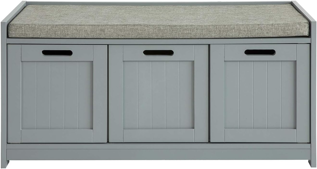 SoBuy FSR80-SG Sitzkommode Sitzbank mit Stauraum Schuhbank mit