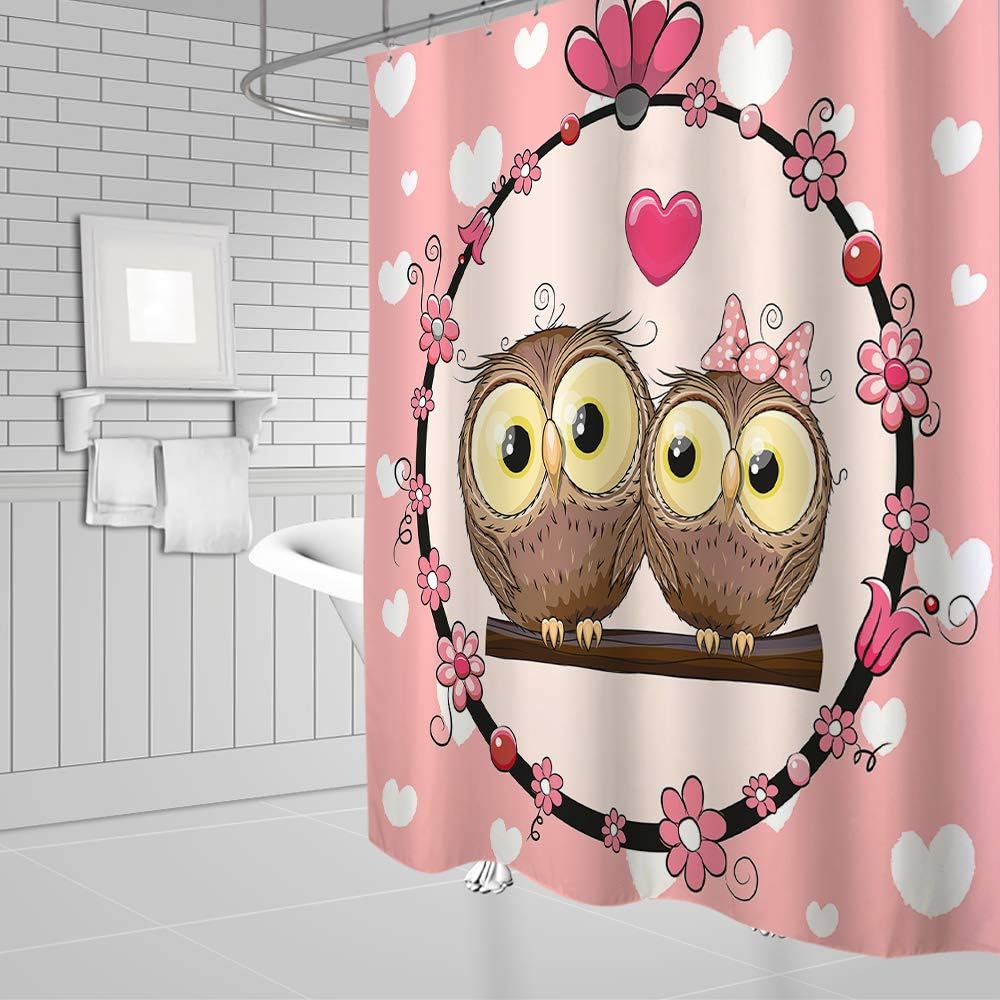 Amazon Com Qianliansheji Cartoon Owl Shower Curtain Cute Owl
