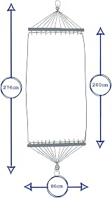 Harbour Housewares Garden Hammock Grey White Stripe 200cm Bed 80cm view 3