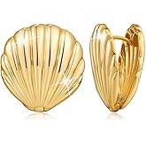 Boho Ocean Stud Earrings for Women,Starfish Shell Conch Earrings Trendy Sea Snail Stud Earrings Statement Beach