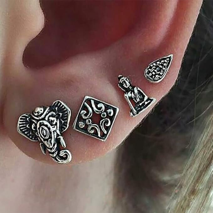 Heread Boho - Juego de arete de plata con forma de gota de agua, arete