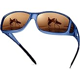 URUMQI Polarized Sunglasses Fit Over Glasses for Men Women, Wrap-around Driving Sunglasses 100% UV Protection