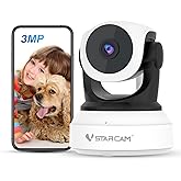 VSTARCAM Indoor Security Camera, 2K with 360° Rotation, Human/Motion Detection with Auto Tracking, 2-Way Audio & DIY Voice, 2.4GHz WiFi Wireless, Cloud & SD Card Storage(up to 256GB)