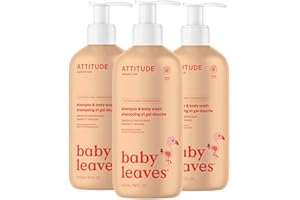 ATTITUDE 2-in-1 Shampoo and Body Wash for Baby, EWG Verified, Dermatologically Tested, Vegan, Orange and Pomegranate, 473 mL 